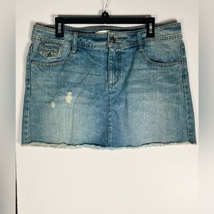Inked & Faded Mini Skirt Jean For Womens